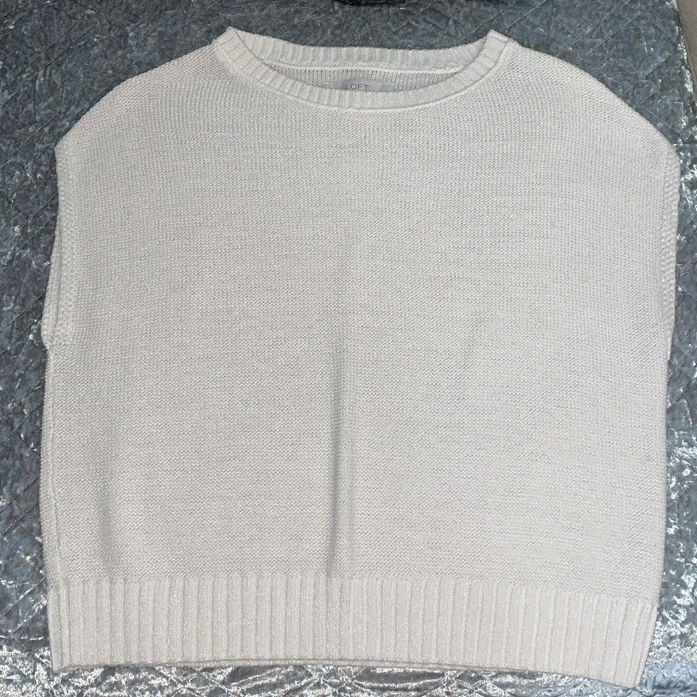 Loft Cream Colored Sweater Tank Top -Size Medium